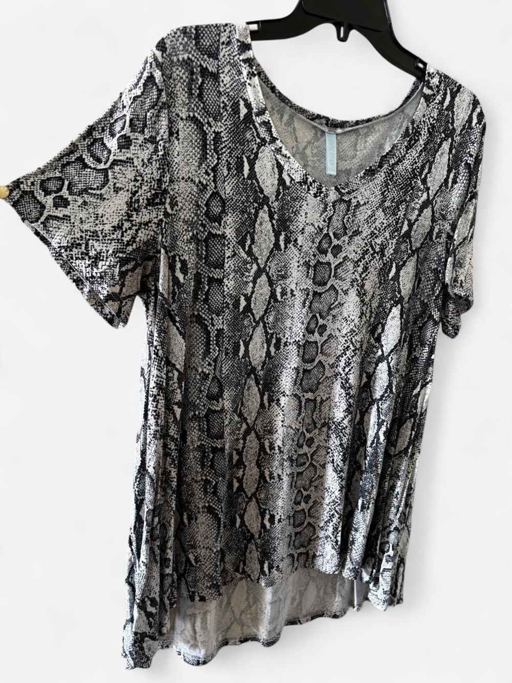 Women's Black and White Snake Print Shirt